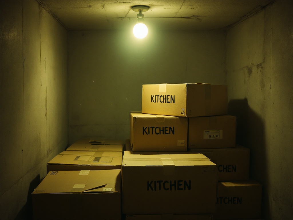 Boxes in the storage unit