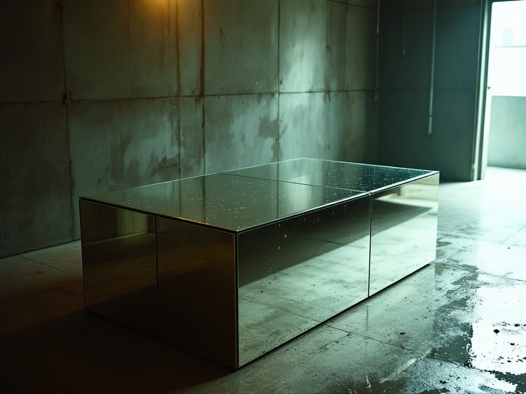 Mirrored coffee table in the storage unit