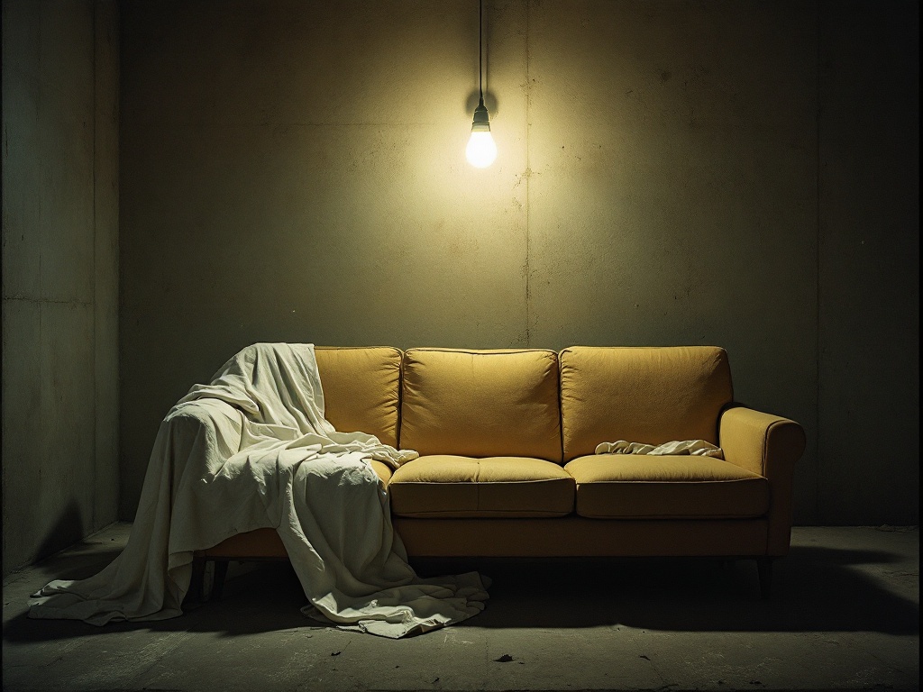 Sofa in the storage unit